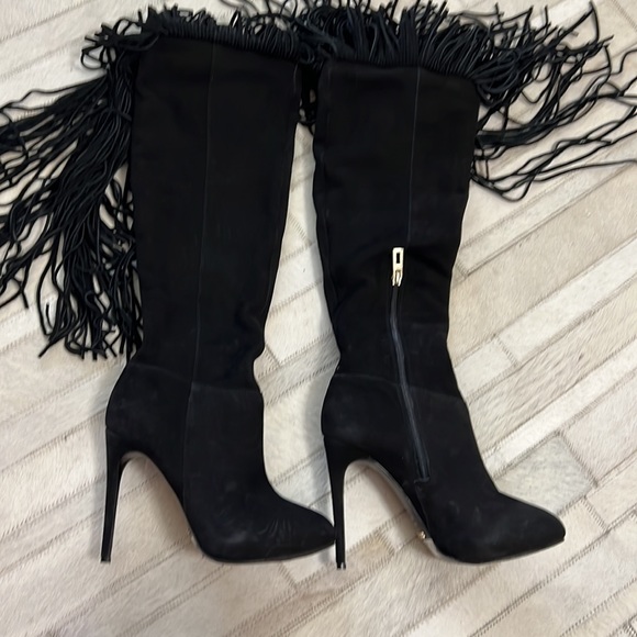 Schutz woman’s fringe /suede leather knee high boots - Picture 8 of 11